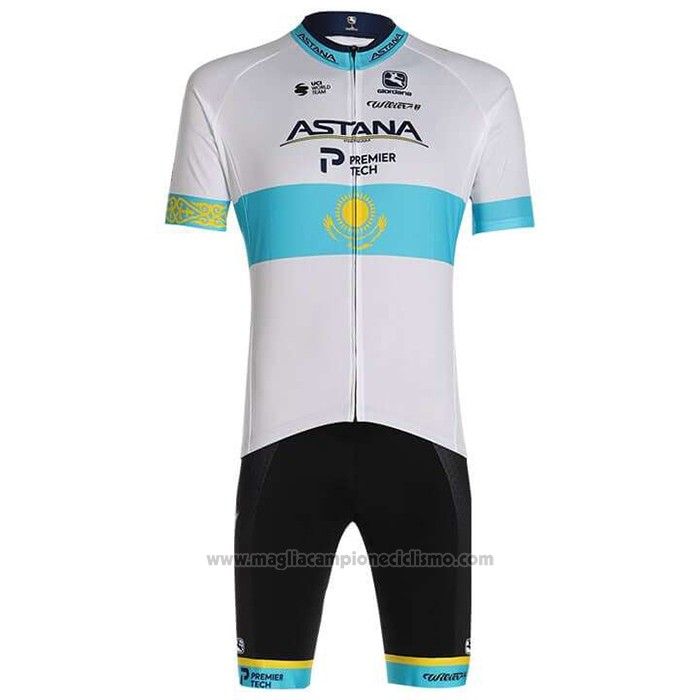 2020 Abbigliamento Ciclismo Astana Campione Kazako Manica Corta e Salopette